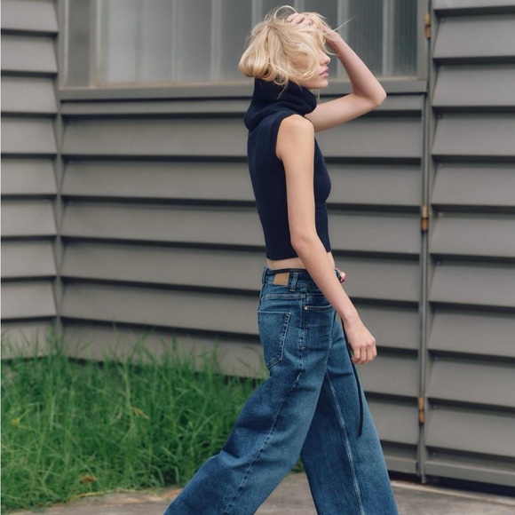 ZARA NEW WITH TAGS NWT WIDE LEG JEANS SIZE 4 - Picture 3 of 4